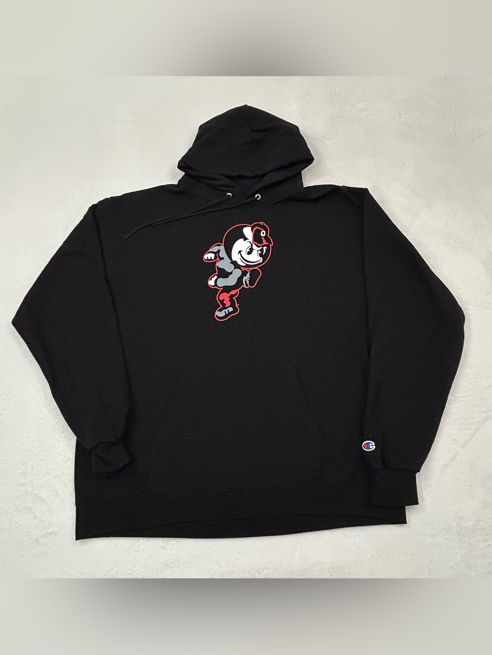 Ohio State Buckeyes Black Champion Brutus Graphic Logo Hoodie Sweatshirt Mens XL
